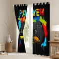 thumbnail image 3 of Homewish Black Gamepads Blackout Curtains Set of 2 (52x84 Each) For Boys Girls,Hippie Graffiti Splash Window Curtains,Video Game Curtains and Drapes,Microfiber Bedroom Decor, 3 of 6