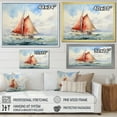 thumbnail image 4 of Designart "Coastal Serenity Watercolor Sailboat on Horizon II" Transportation Framed Wall Art - Modern White Boat Sailing Entryway Framed Wall Art, 4 of 6