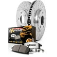 thumbnail image 1 of Power Stop Brake Kit K5490-36 1-Click Brake Kit; Z36 Extreme Carbon Fiber Ceramic Brake Pads; Silver Zinc Plated Cross-Drilled And Slotted Rotor; With Rotor/Brake Pad/Hardware, 1 of 5