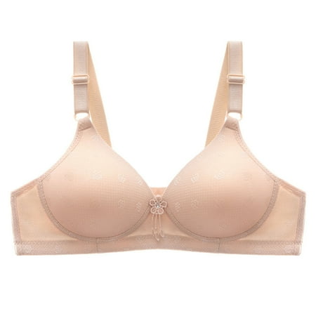 Fsqjgq Womens Underwear Sports Bras for Women Large Bust Posture Correcting Bra Sexy New Jacquard Gathering Cotton Thin Large No Steel Ring Bra Push Up Bras Underwire T-Shirt Bras Lingerie