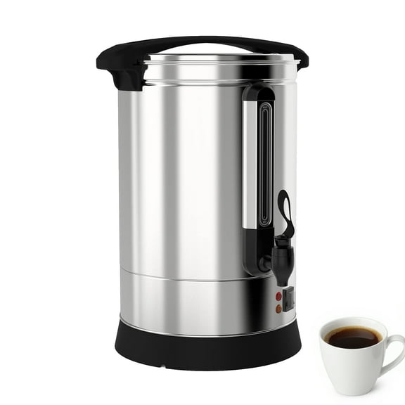 Emorefun Stainless Steel Coffee Urn 100 Cups - 14L Hot Water Dispenser with Tap for Large Events, Catering, Offices
