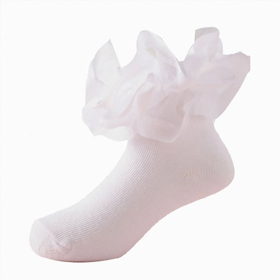 Hessimy Unisex Little Kids Youth Boys Girls Soft Cotton Crew Dress Socks Seamless Toe,Multipacks（White,6-8 Years)