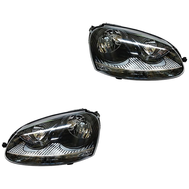 Par de Faros Bora 2005 A 2010 Volkswagen Fondo negro TYC .
