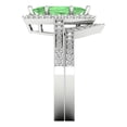 thumbnail image 3 of Clara Pucci 14K White Gold 2.4875 Simulated Green Diamond Engraveable Engagement Ring + Wedding Band Set, 3 of 7