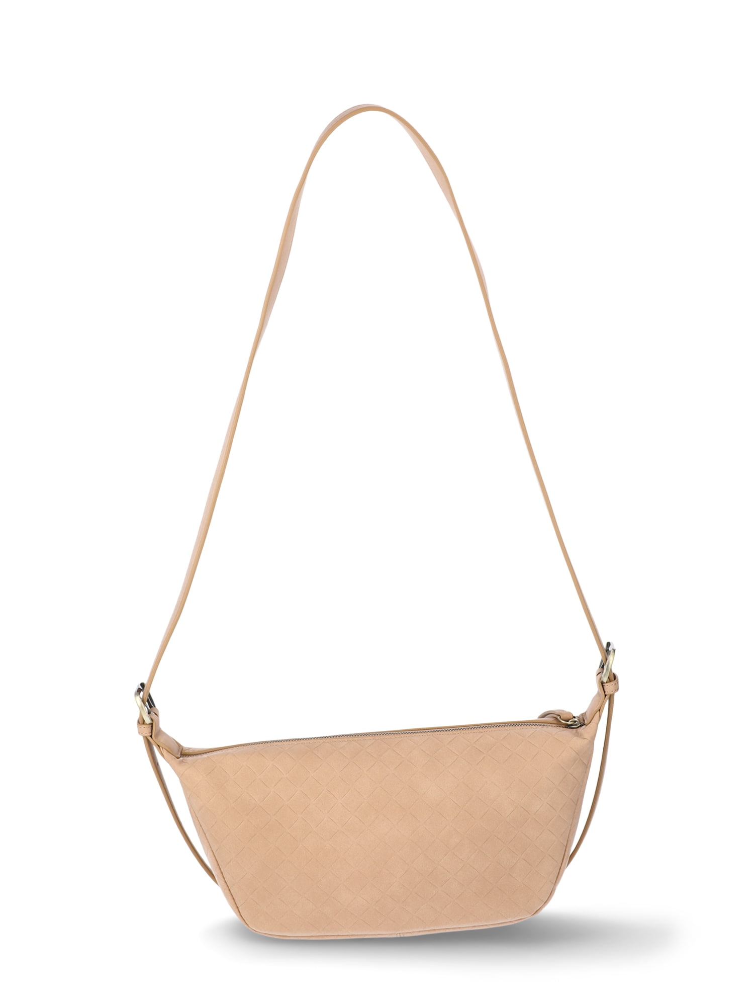 Time and Tru Women's Bean Sling Crossbody Handbag, Mocha Splash