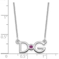 thumbnail image 3 of Custom Personalized 10K White Gold Medium 2 Initial w/ 18k Bezel Birthstone Necklace 10k White Gold: Jewelry by Sweet Pea - Made in USA, 3 of 5