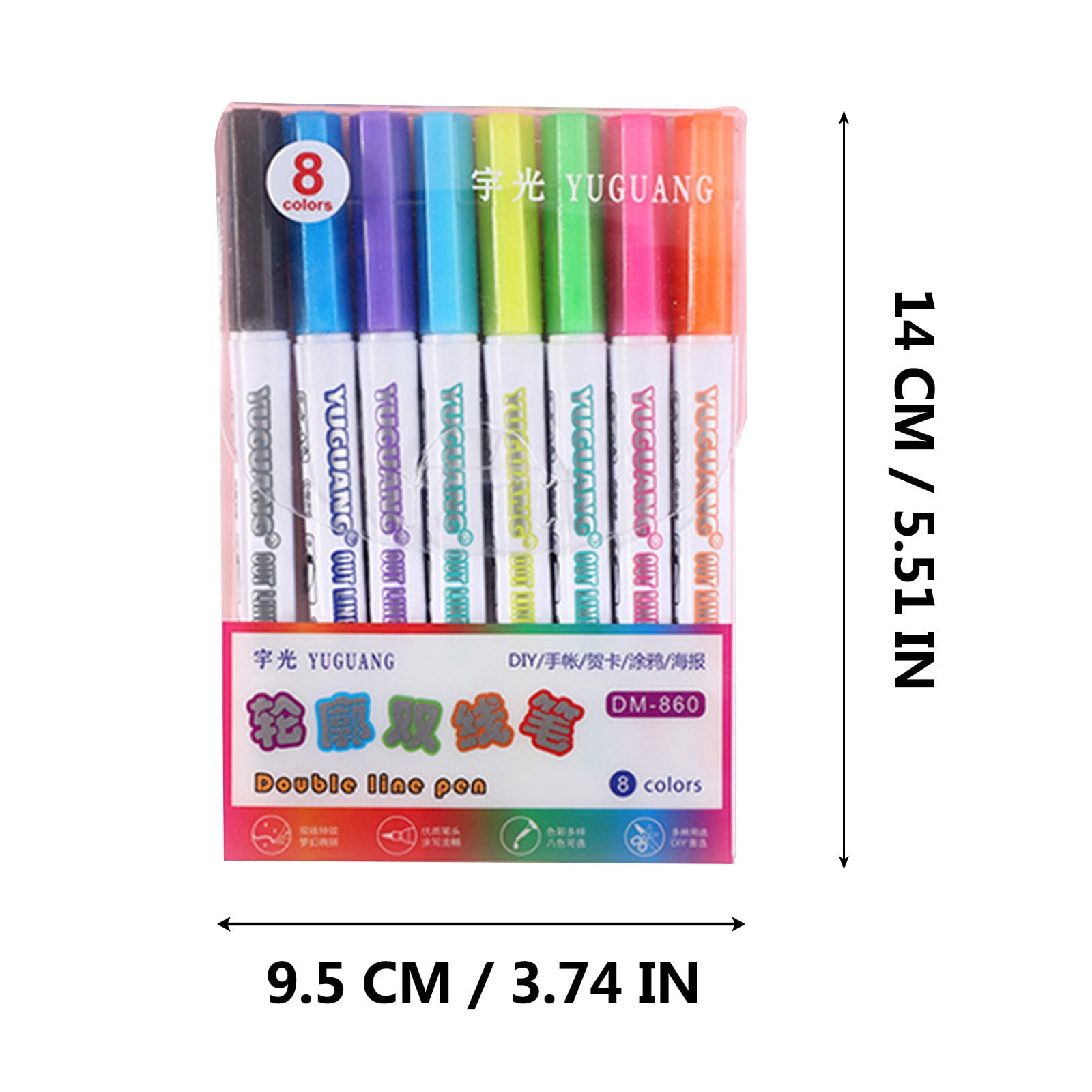 8 Color Double Outline Marker, Outline Shimmer Markers with Metallic, Self Outline Glitter Marker for Birthday Christmas Card Journaling Drawing Crafting