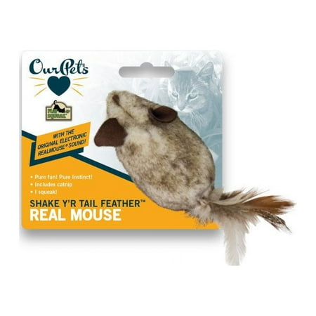 UPC: 0780824103100 | OurPets Play-N-Squeak Shake Your Tail Feather Catnip Toy Brown