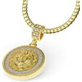 thumbnail image 2 of Hiphop Fashion Iced CZ Lion Head Medallion Pendant 20" Miami Cuban Chain Necklace MCP 2048 G (20") Metaltree98, 2 of 5