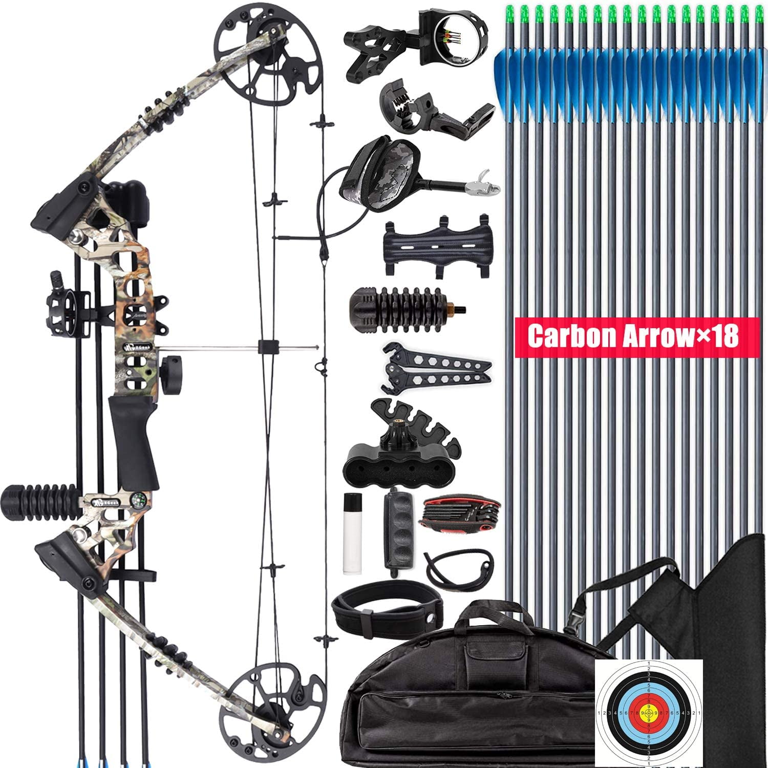 Topoint Archery Compound Bow Accessory Combo Sight Kits Shooting Hunting Set 
