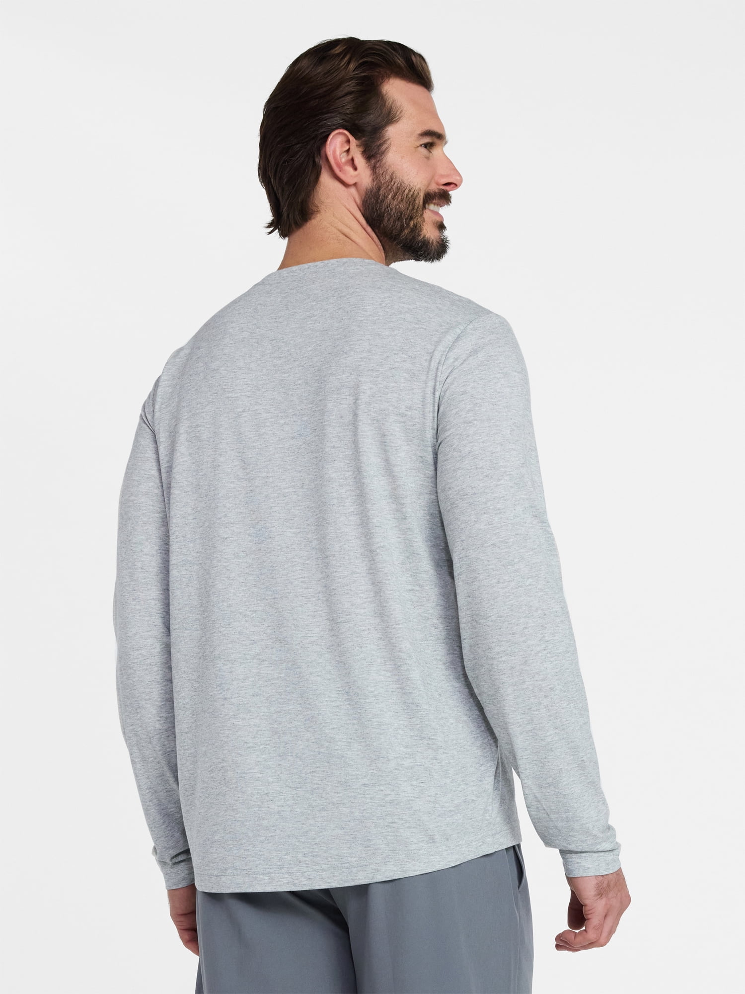 Athletic Works Men's and Big & Tall Men's Tri-Blend Tee with Long Sleeves, Sizes XS-4XLT