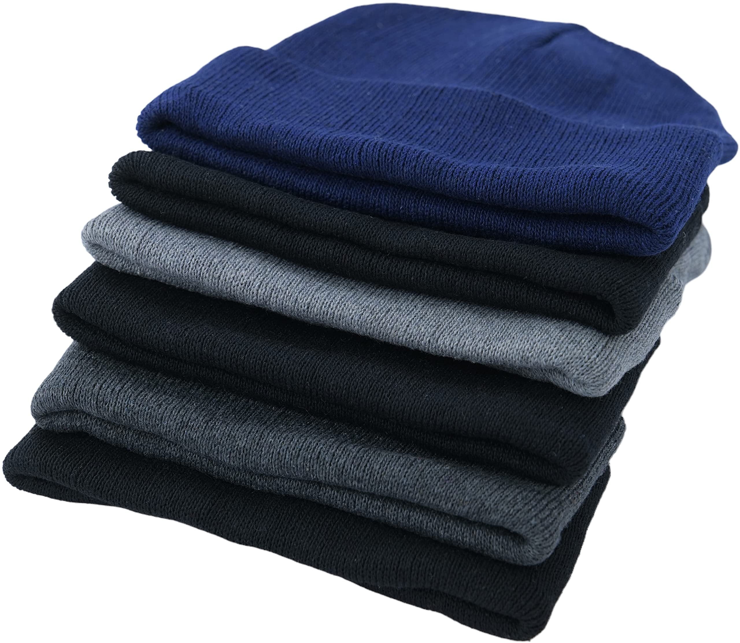 ToBeInStyle Men's Winter Warm Double Layered Beanie, Pack of 6