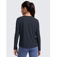 thumbnail image 2 of CRZ YOGA Girls Cloudweight Long Sleeve Athletic Shirts Active Sports Casual Tees Crew Neck Side Slit Winter Kids Teen, 2 of 5
