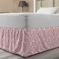thumbnail image 1 of Butterflies Bed Skirt, Pattern of Flying Insects Repetition of Fantasy Style Ornate Insects, Elastic Bedskirt Dust Ruffle Wrap Around for Bedding Decor, 4 Sizes, Dried Rose and White, by Ambesonne, 1 of 2