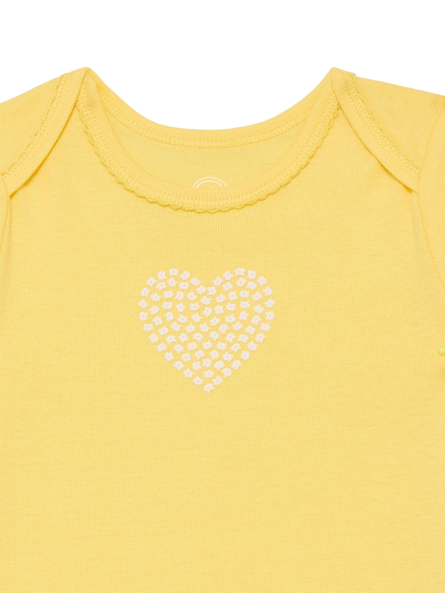 Wonder Nation Baby Girls Bodysuit with Short Sleeves, Sizes 0-24 Months