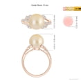 thumbnail image 5 of Angara Golden South Sea Cultured Pearl and Leaf Ring with Diamonds in 14K Rose Gold for Women | June Birthstone Jewelry for Her, 5 of 8
