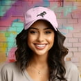 thumbnail image 3 of Dalix Fossil Embroidered Dinosaur T Rex Cotton Dad Hat Baseball Cap Adjustable Mens in Washed Pink, 3 of 5