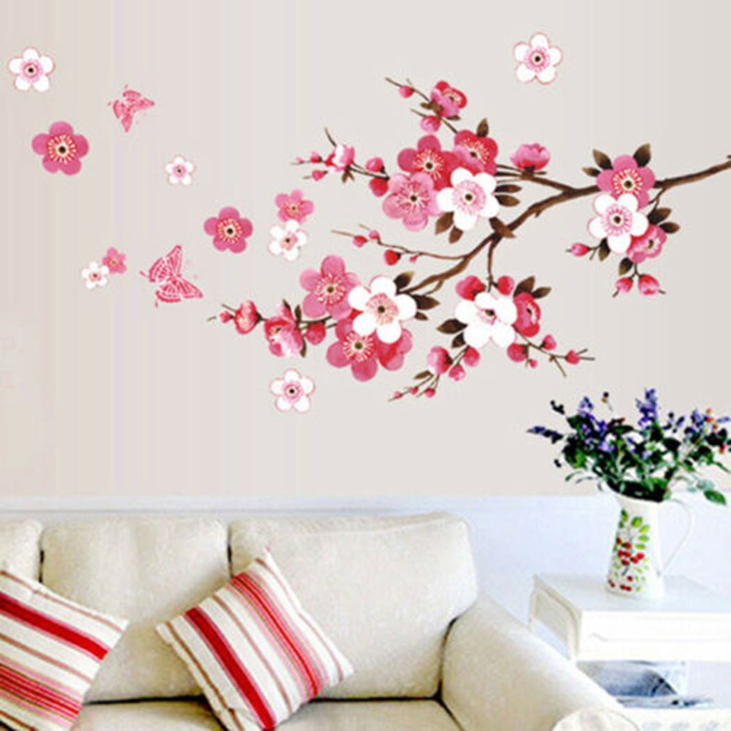 Details about   Plum Blossom Tree Flower Wall Stickers Vinyl Art Decals Living Room Bedroom 