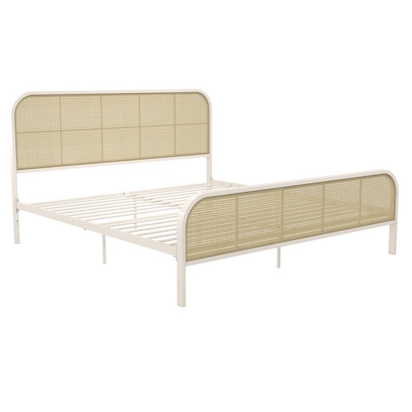 Mr. Kate Roxanne Metal and Cane Platform Bed
