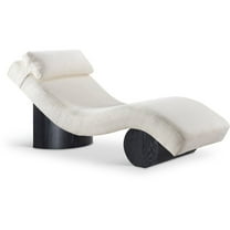 Meridian Furniture Marcella Cream Polyester Chaise Lounge