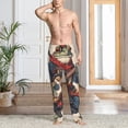 thumbnail image 6 of Lsque Samurai Frog Guitar Print Men's Pajama Pants, Lounge Pant - Comfortable Home Wear,Elastic Waistband, Stylish Design-Medium, 6 of 9