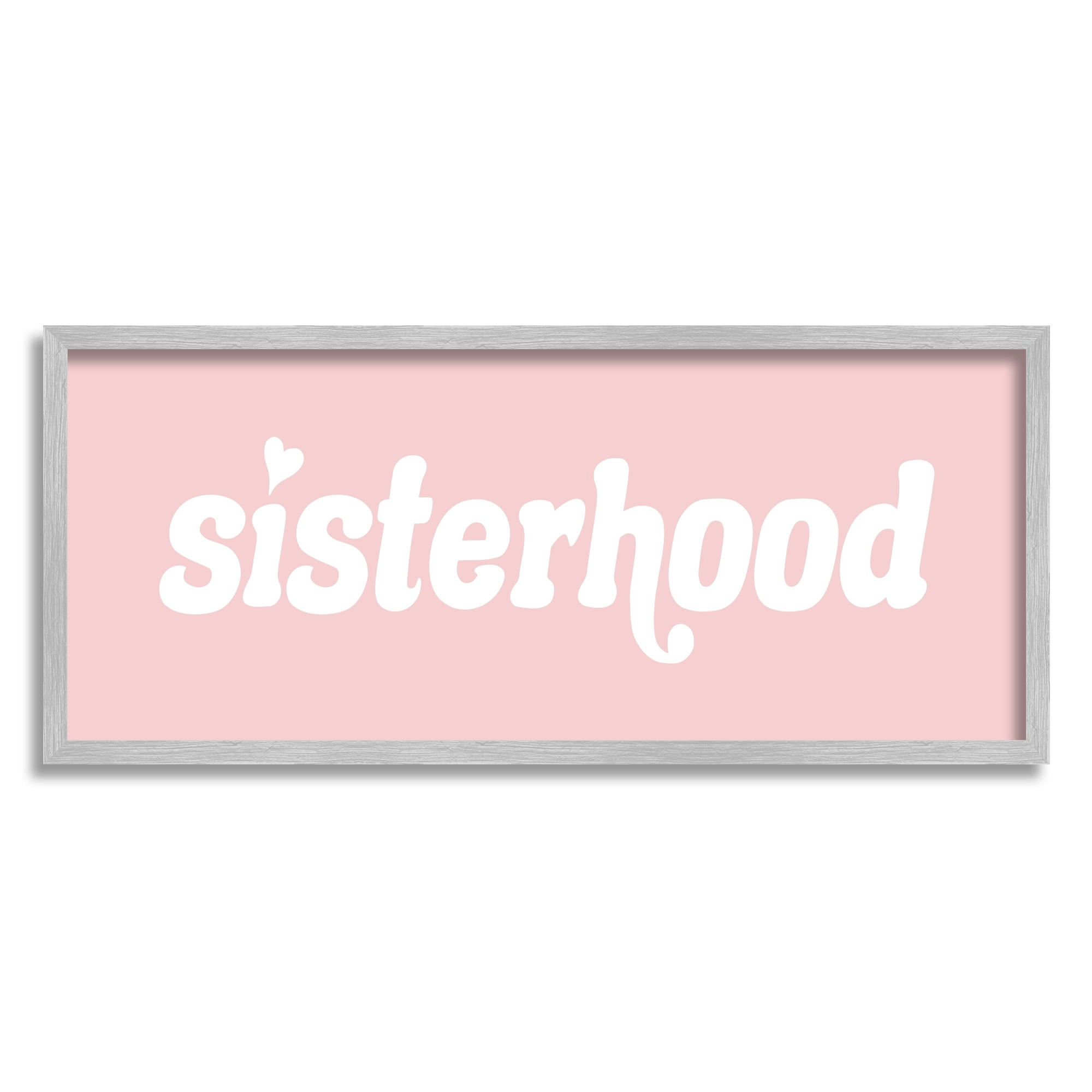 Stupell Industries Sisterhood Meaningful Siblings Pink Retro Typography Graphic Art Gray Framed Art Print Wall Art, Design by Daphne Polselli