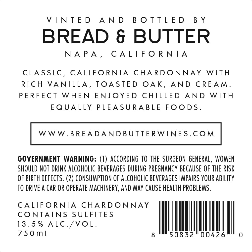 Bread Butter Chardonnay Wine 750ml Walmart Com