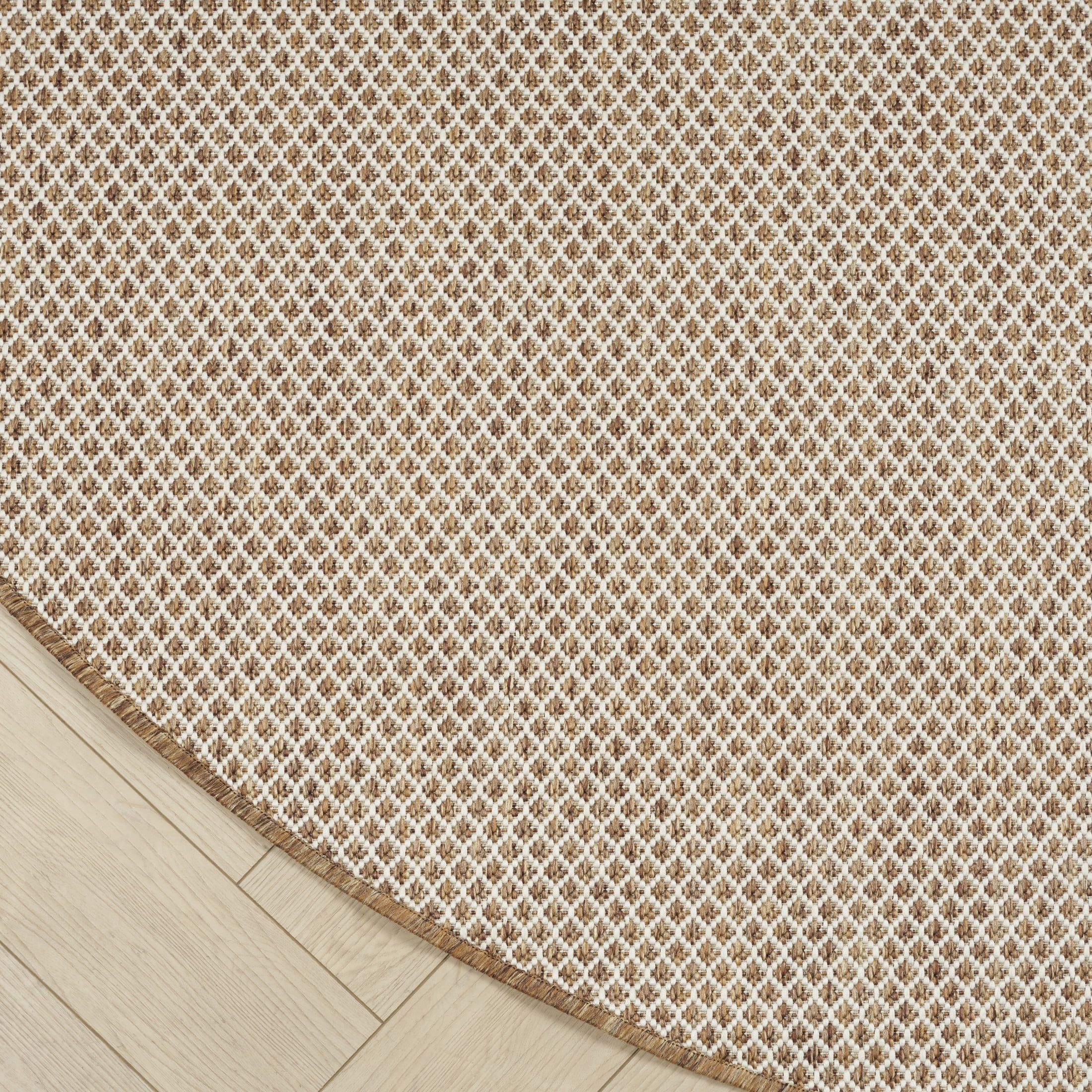 Nourison Courtyard 8' x Round Jute Ivory Modern Rug