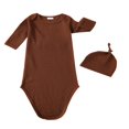thumbnail image 1 of 2 Pcs Nouveau-Né Fille Garçon Robe Nouée de Retour à la Maison Unisexe Tenue de Nuit Pyjamas, 1 of 6