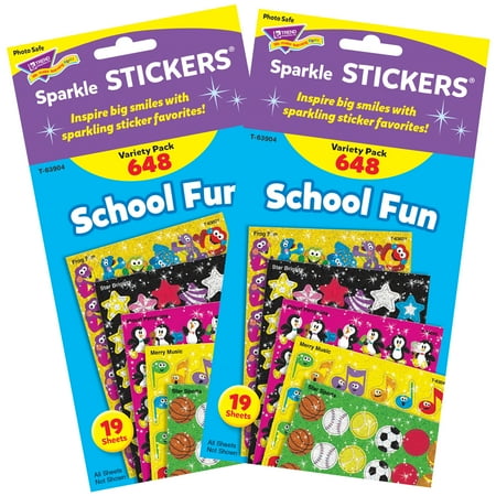UPC: 0194629031580 | TREND School Fun Sparkle Stickers Variety Pack 648 Per Pack 2 Packs