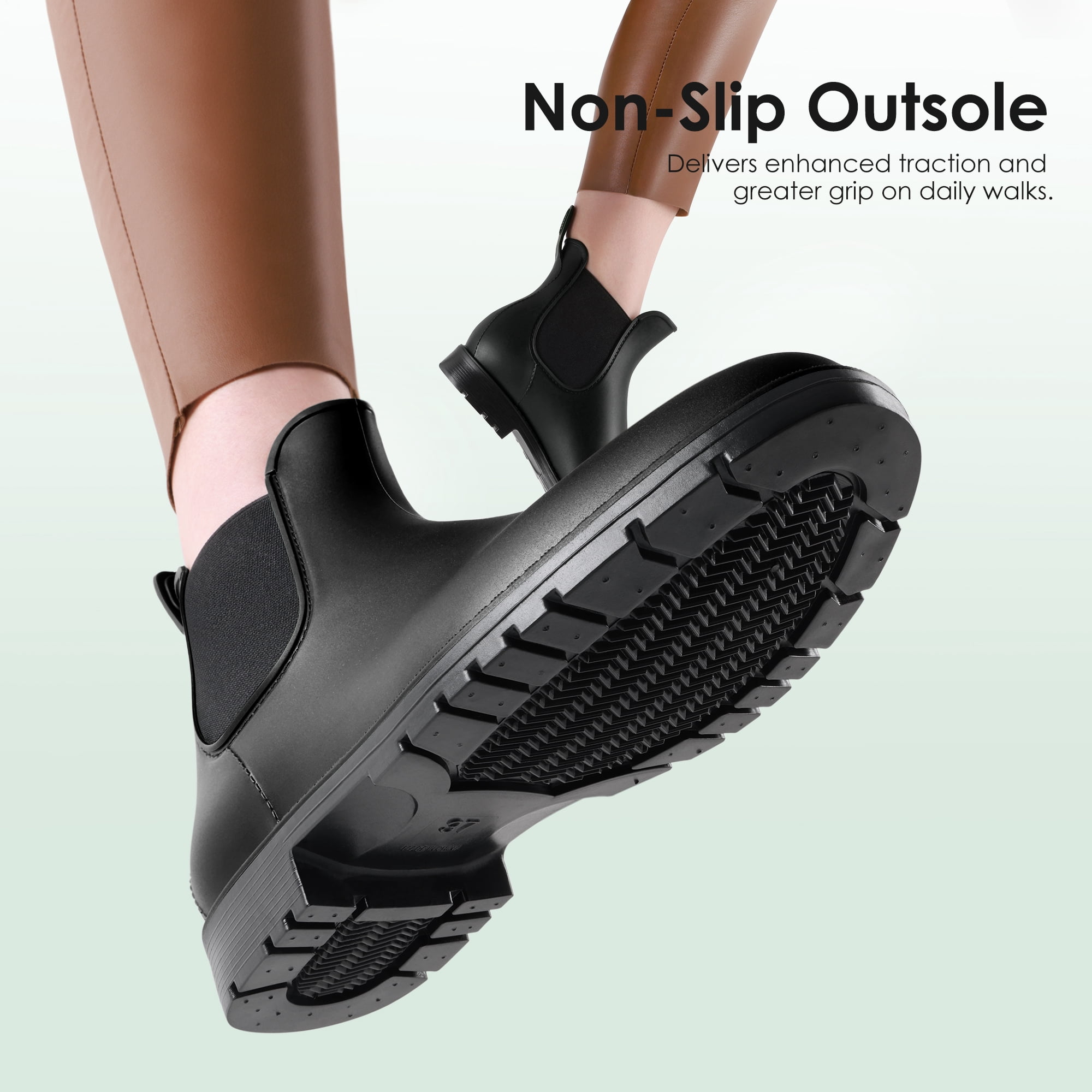 DREAM PAIRS Women's Ankle Rain Boots Chelsea Short Boots Waterproof Elastic Slip On Lightweight Comfortable Garden Outdoor Shoes