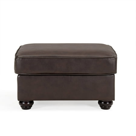 Bonded Leather Ottoman Better Homes and Gardens Buckingham Ottoman, Brown Bonded Leather ()