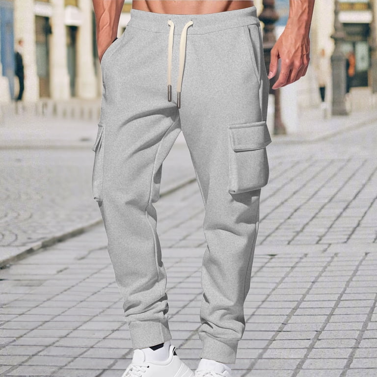 THDHVS Joggers for Men,Mens Sweatpants,Men Solid Color Sherpa