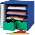 thumbnail image 1 of Centro De Gestión De Encargados Del Aula 4 Ranuras Y 2 Cajones Azul 12-3/8""H X 13-1/2""W X 12-3/8""D 1 Centro, 1 of 2