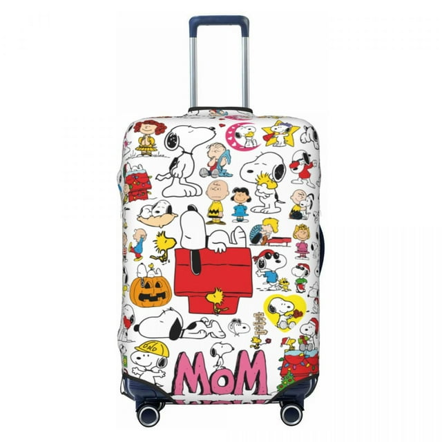 Housse de Valise Personnalisée Mignonne Dessin Animé Snoopy, Protecteur de Mode pour Voyage, Housse de Protection pour Valise pour 18-32 Pouces