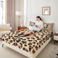 thumbnail image 3 of Castle Fairy Leopard Bow Letter J Full Size Sheets 4-Piece for Girls,Animal Cheetah Bed Sheets, 3 of 6