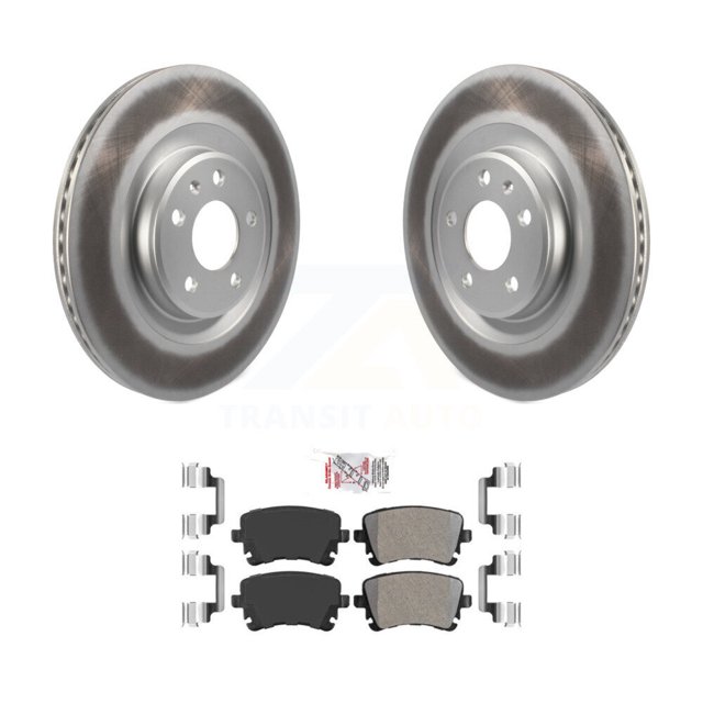 Transit Auto Rear Coated Disc Brake Rotors and Semi-Metallic Pads Kit for Car Audi Q5 S4 A4 Quattro S5 SQ5 A5 KGA-104023