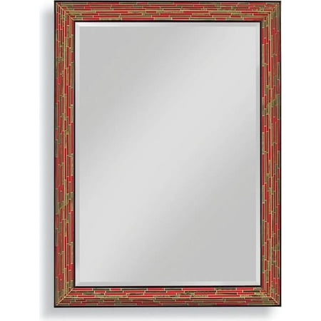 Wall Mirror Woodbridge Mosaic Red Gold Glass Tiles Black