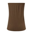 thumbnail image 5 of Pxiakgy shirts for women Bandeau Top Women's Breathable Sleeveless Summer Tops Stretch Tube Top Off Shoulder Top Casual Beach Strapless Top Backless Top Party Loose Backless Top Brown + S, 5 of 5