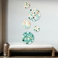 thumbnail image 2 of Designart "Polka Dots By The Coast II" Polka Dots Round Wall Art Set Of 5 - Turquoise Modern Wall Living Room Decor Set, 2 of 6