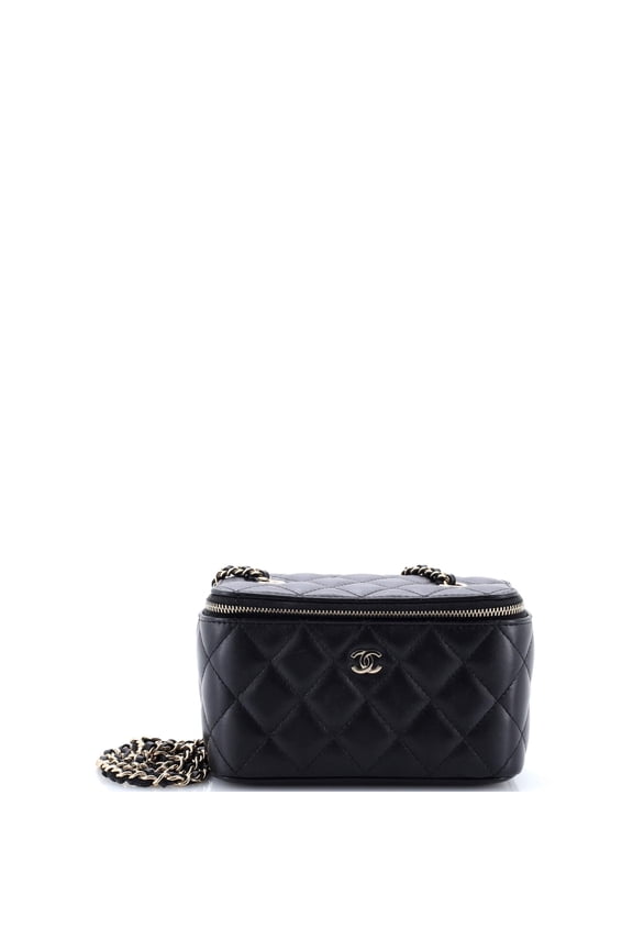 Pre-Owned Classic Vanity Case with Chain Quilted Lambskin Small By Rebag