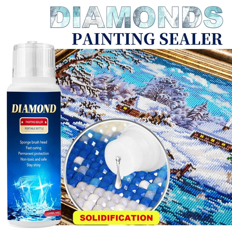 Diamond Painting Sealer, 5D Diamond Painting Glue Permanent Hold & Shine  Effect Sealer, Diamond Art Sealer with Sponge Head, Fast-Drying Diamond Art