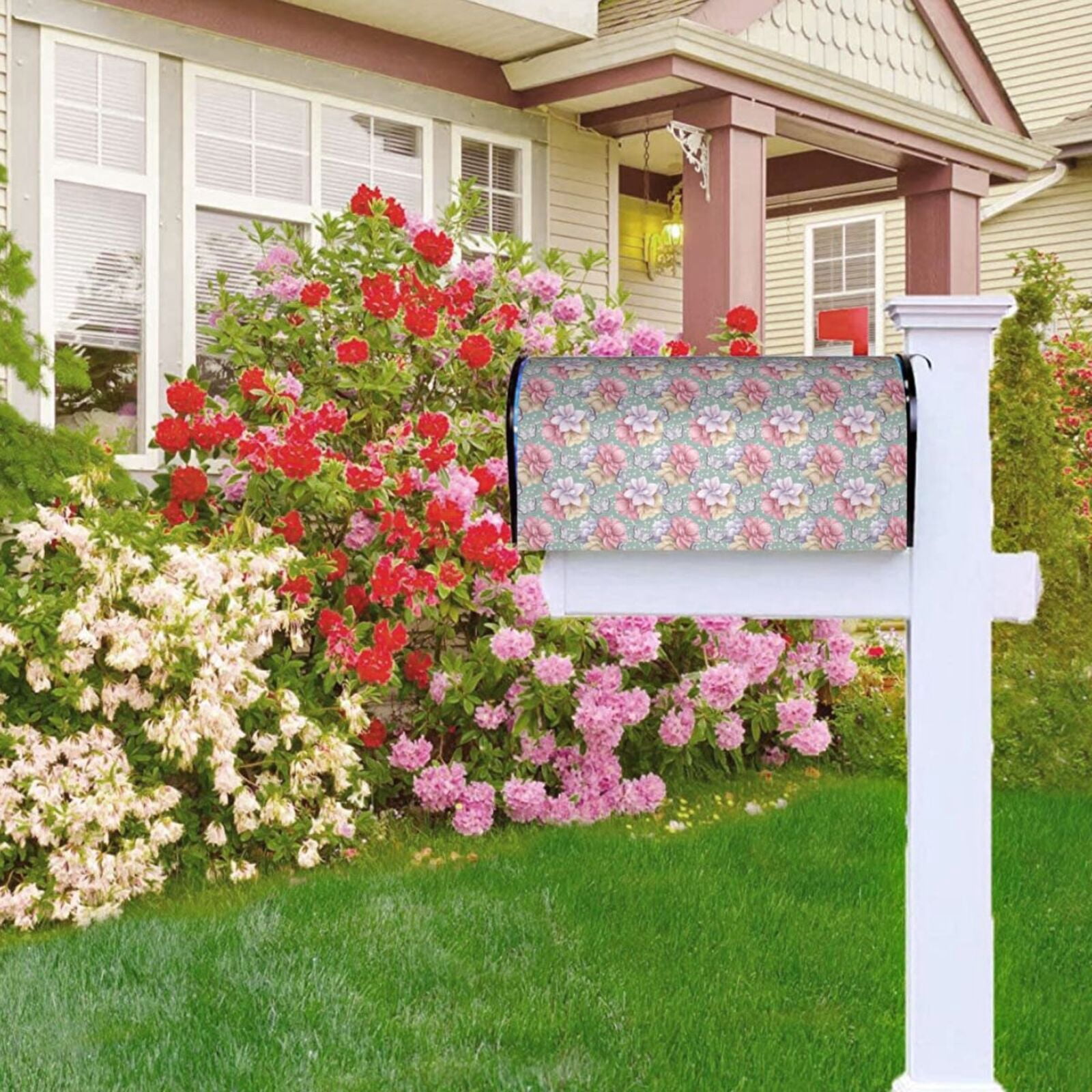 Logiee Watercolor Butterflies Print Post Letter Box Wrap Decor, Mailbox Cover Suitable for Standard Mailbox and Large Size Mailbox,Outdoor Yard Decoration-21x18 in