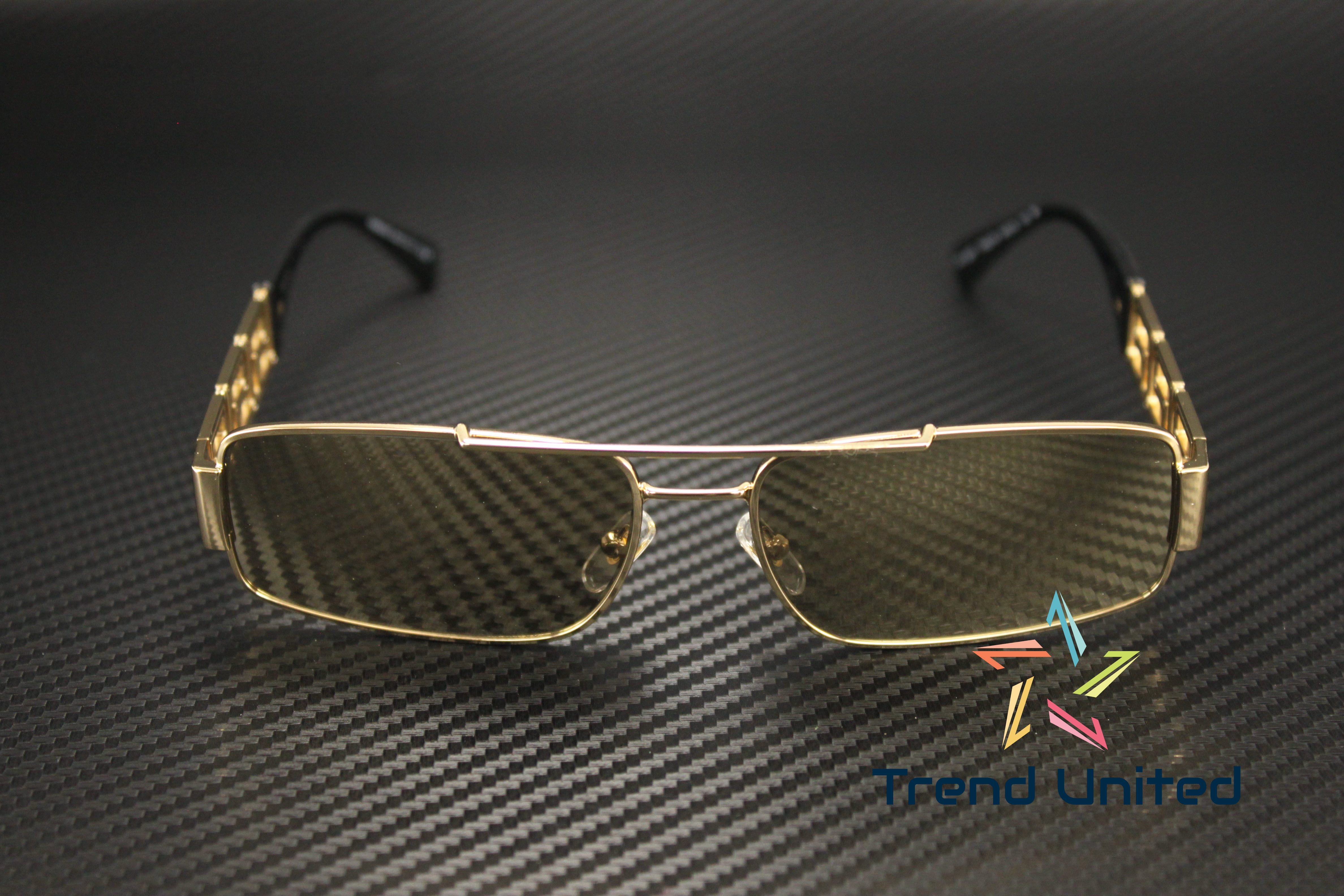 Versace Brown Mirror Gold Rectangular Men's Sunglasses VE2257 10025A 60