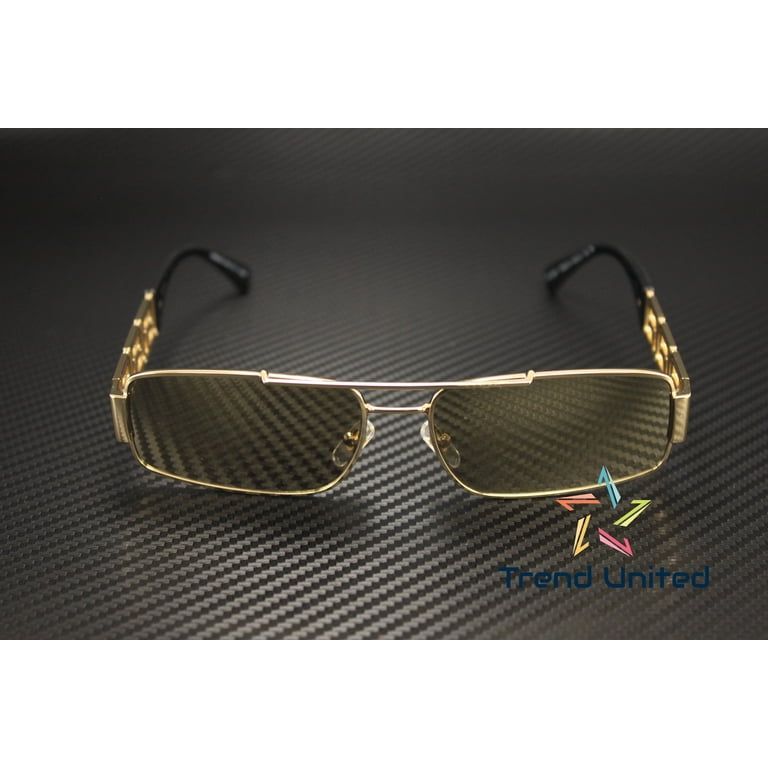 Versace Brown Mirror Gold Rectangular Men display picture 3