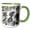 Green/White, variant on 3drose, Image of Abstract Painting of Angel with Wings, 11oz Two-tone Yellow Mug