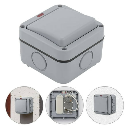 

Goodhd 1 Gang Waterproof IP66 Outdoor Garden Weatherproof Single Light Switch Gray