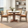 thumbnail image 4 of Gymax 36'' Round Dining Table for 4 People w/ Pedestal Base Solid Rubber Wood Frame, 4 of 9
