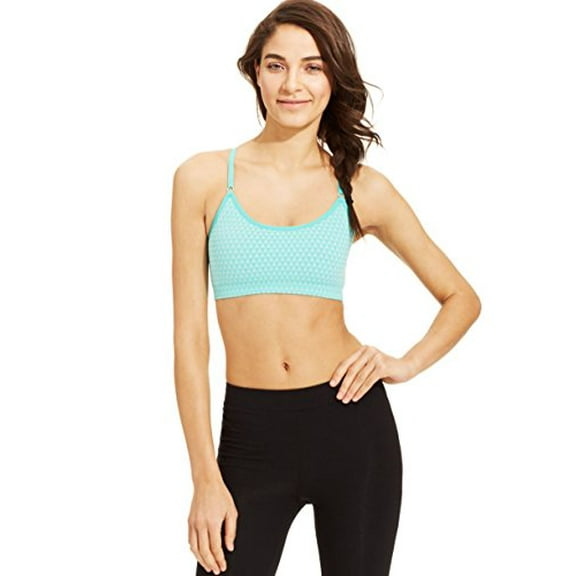 Ideology Womens Chevron-Print Seamless Low-Impact Sports Bra,Green Goddess,S