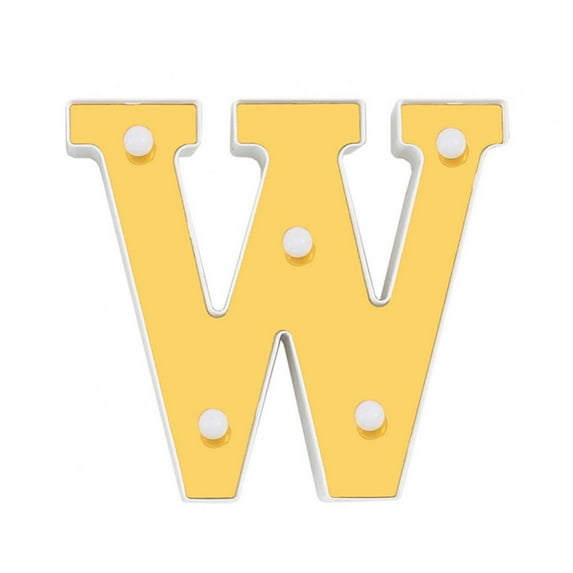 LED Letter Lights Sign Light Up Letters Sign for Night Light Wedding/Birthday Party Battery Powered Christmas Lamp Home Bar Decoration(W)